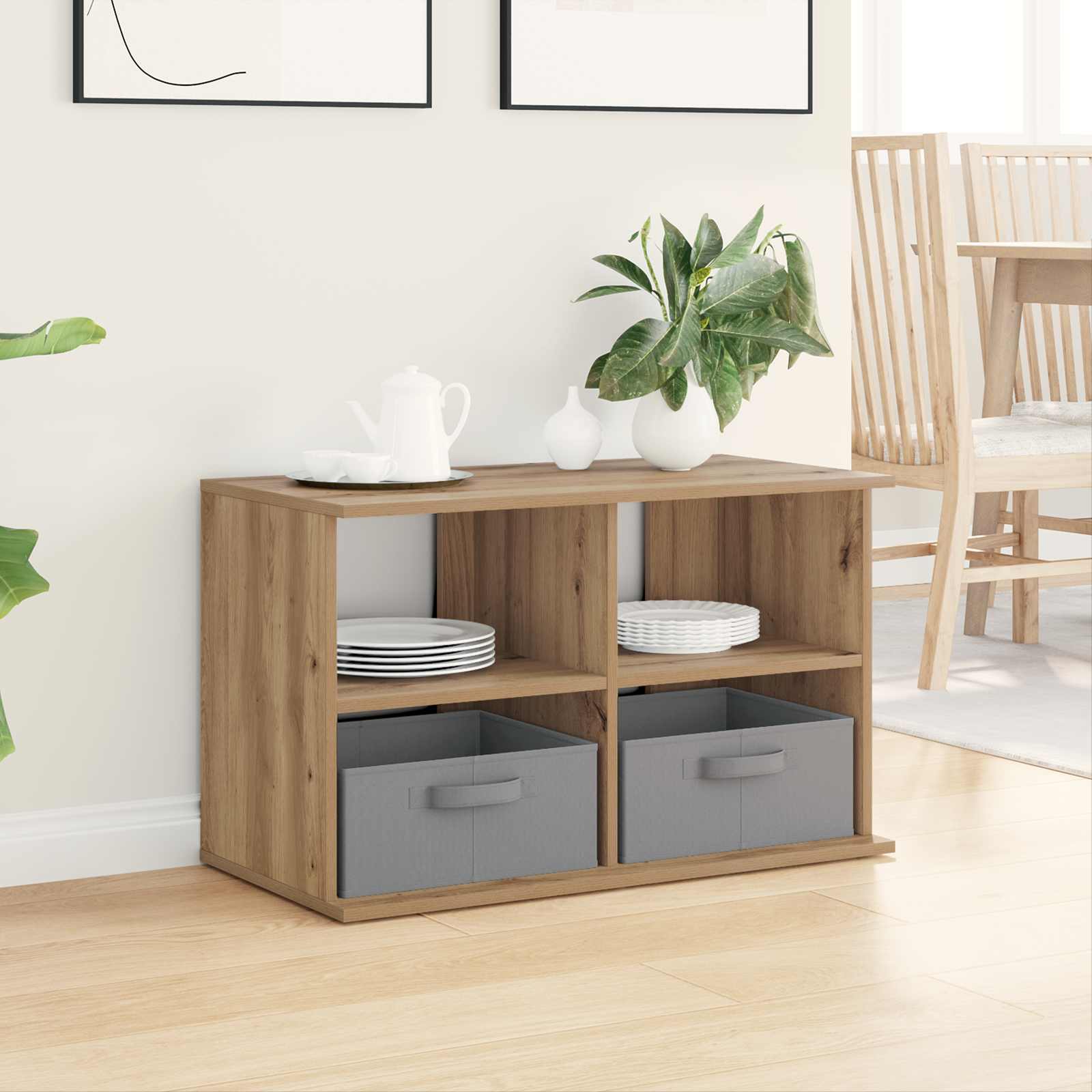 Supporto TV con cassetto Rovere artigianale 79 x 40 x 48 cm