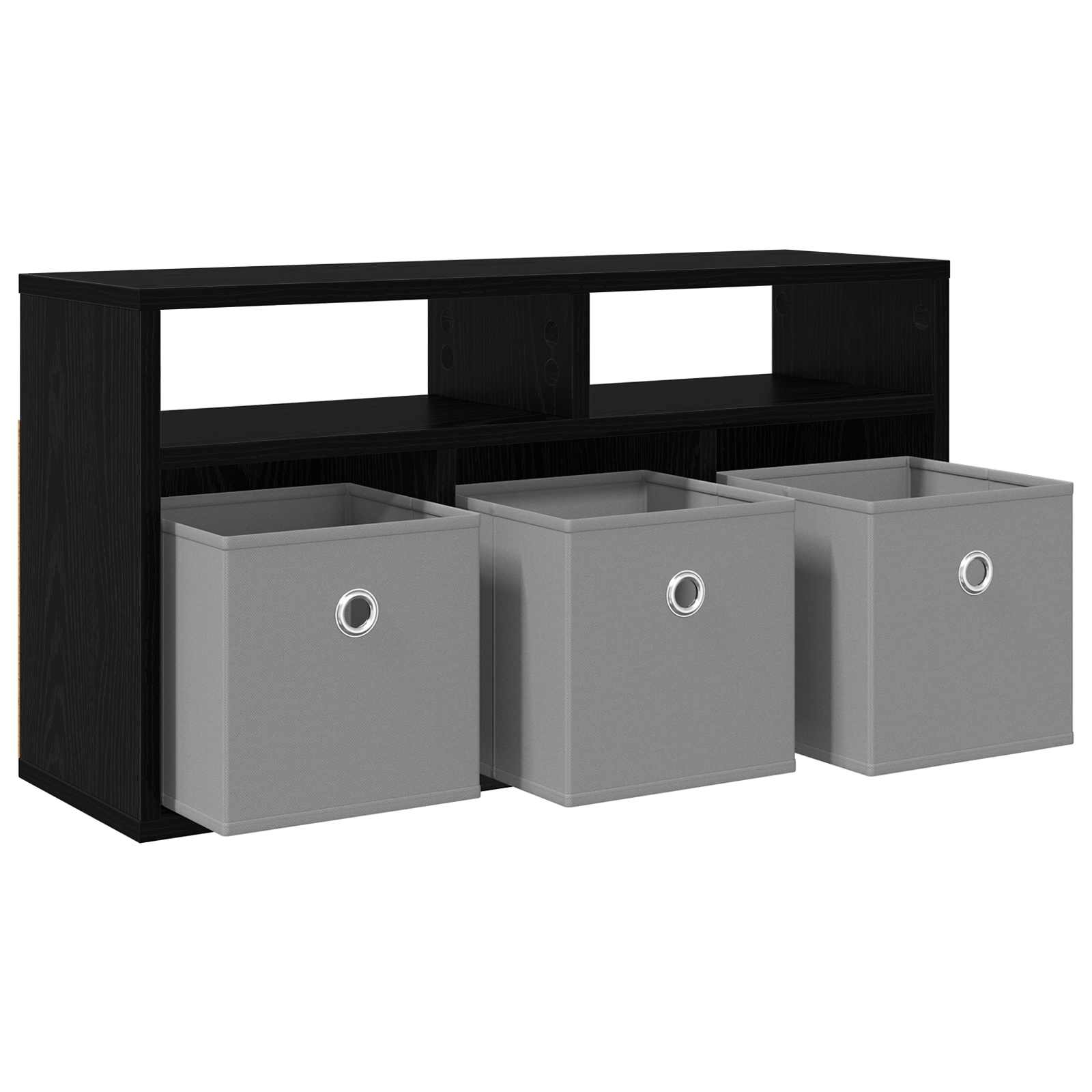 Lowboard con cassetto Rovere Nero 72 x 22,5 x 38 cm