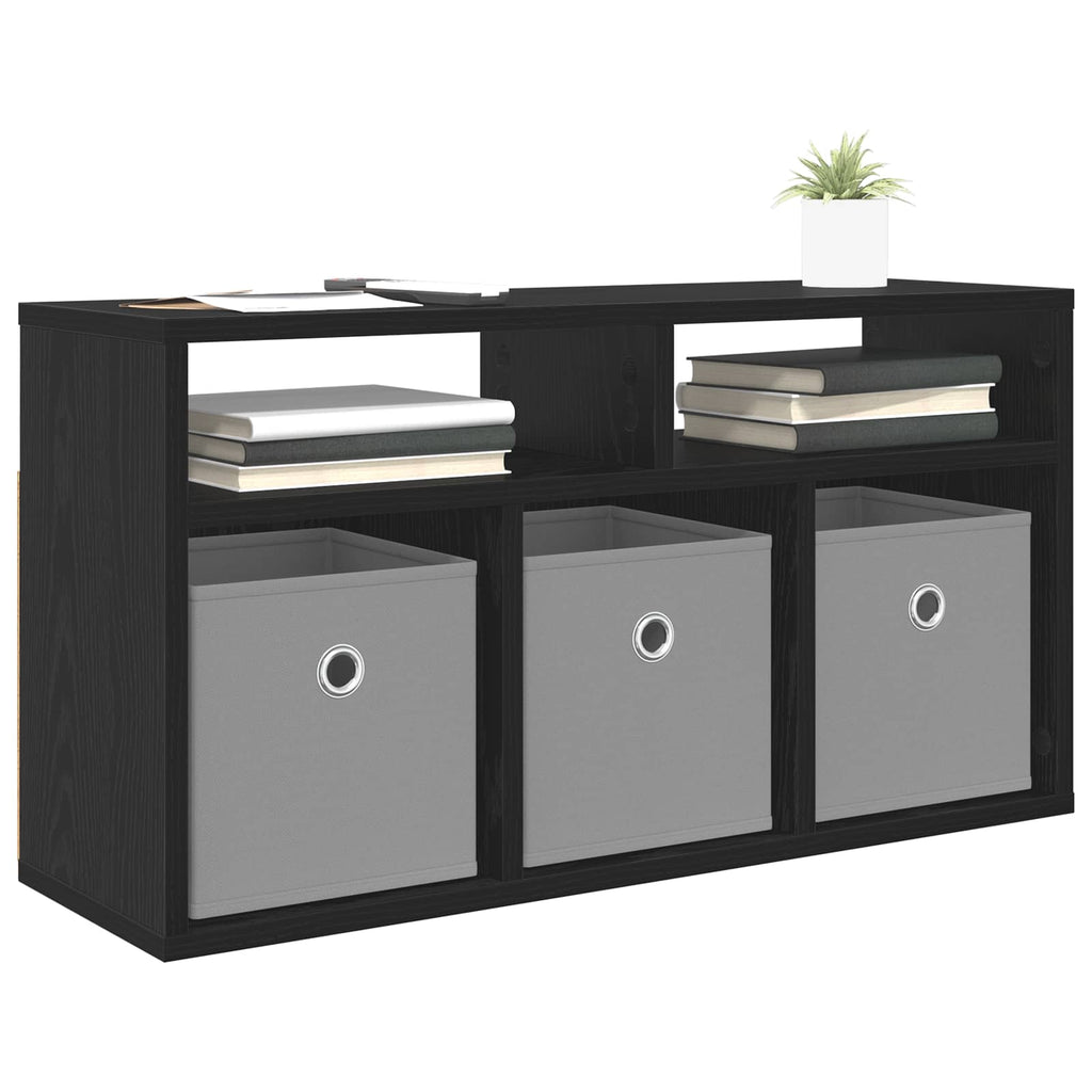 Lowboard con cassetto Rovere Nero 72 x 22,5 x 38 cm