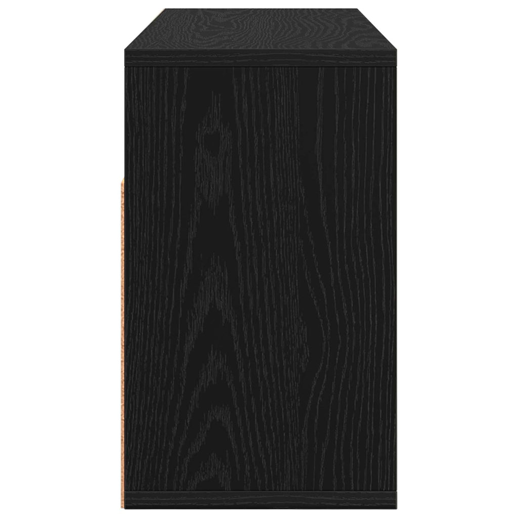 Lowboard con cassetto Rovere Nero 72 x 22,5 x 38 cm