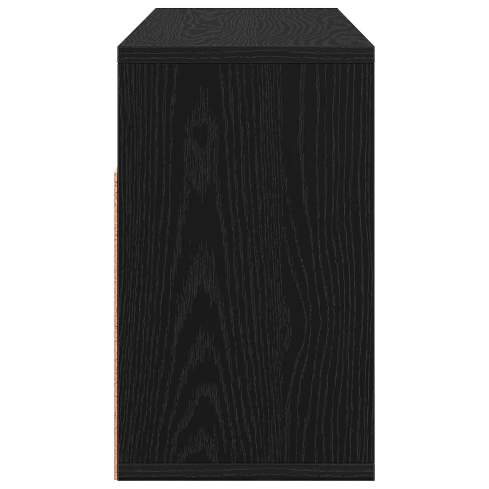 Lowboard con cassetto Rovere Nero 72 x 22,5 x 38 cm