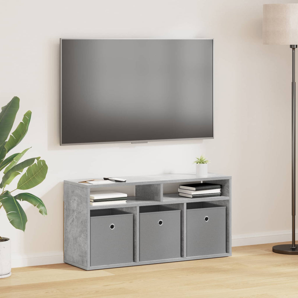 Lowboard con cassetto Grigio cemento 87 x 27,5 x 43 cm