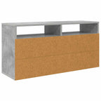 Lowboard con cassetto Grigio cemento 87 x 27,5 x 43 cm
