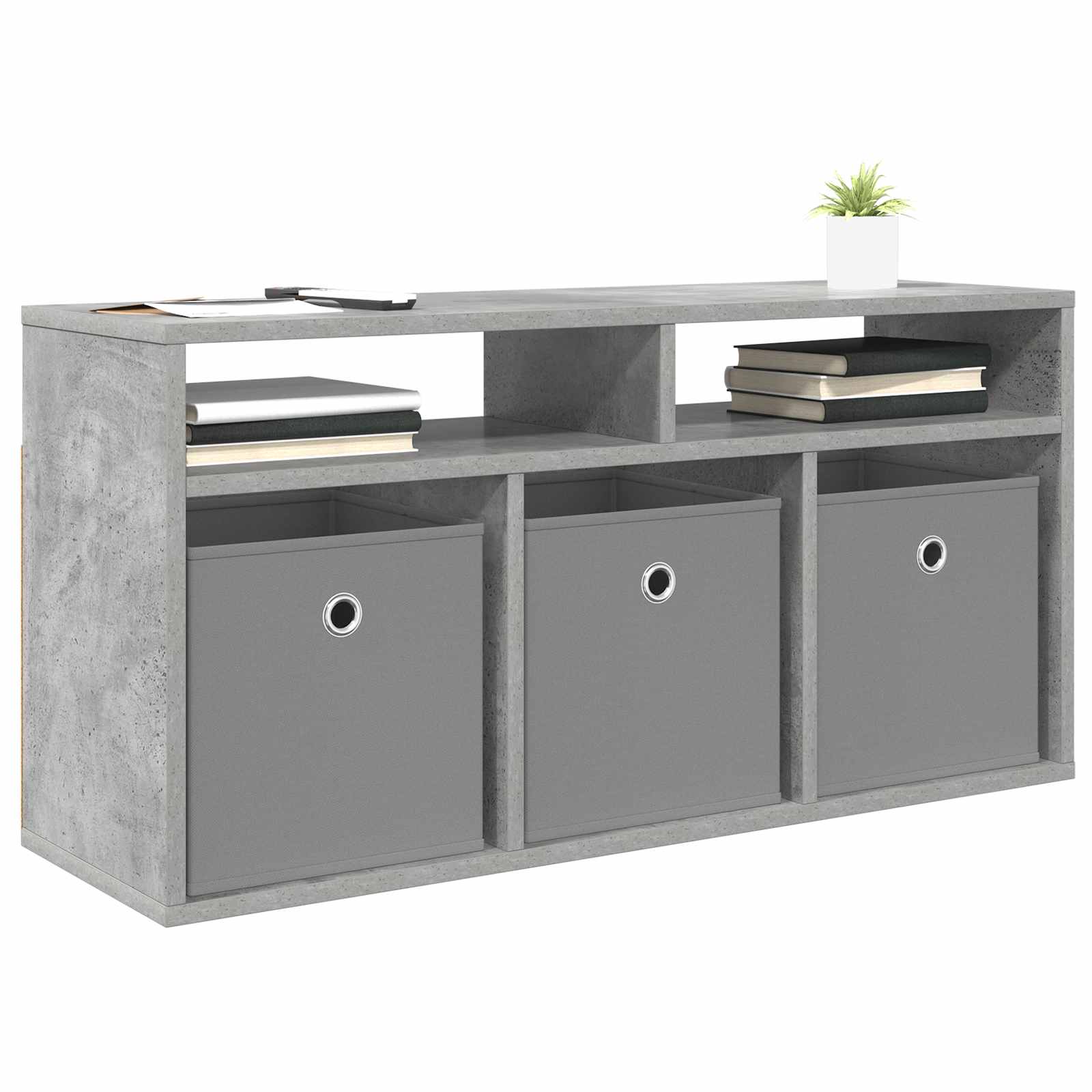 Lowboard con cassetto Grigio cemento 87 x 27,5 x 43 cm