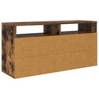 Lowboard con cassetto Rovere fumé 87 x 27,5 x 43 cm