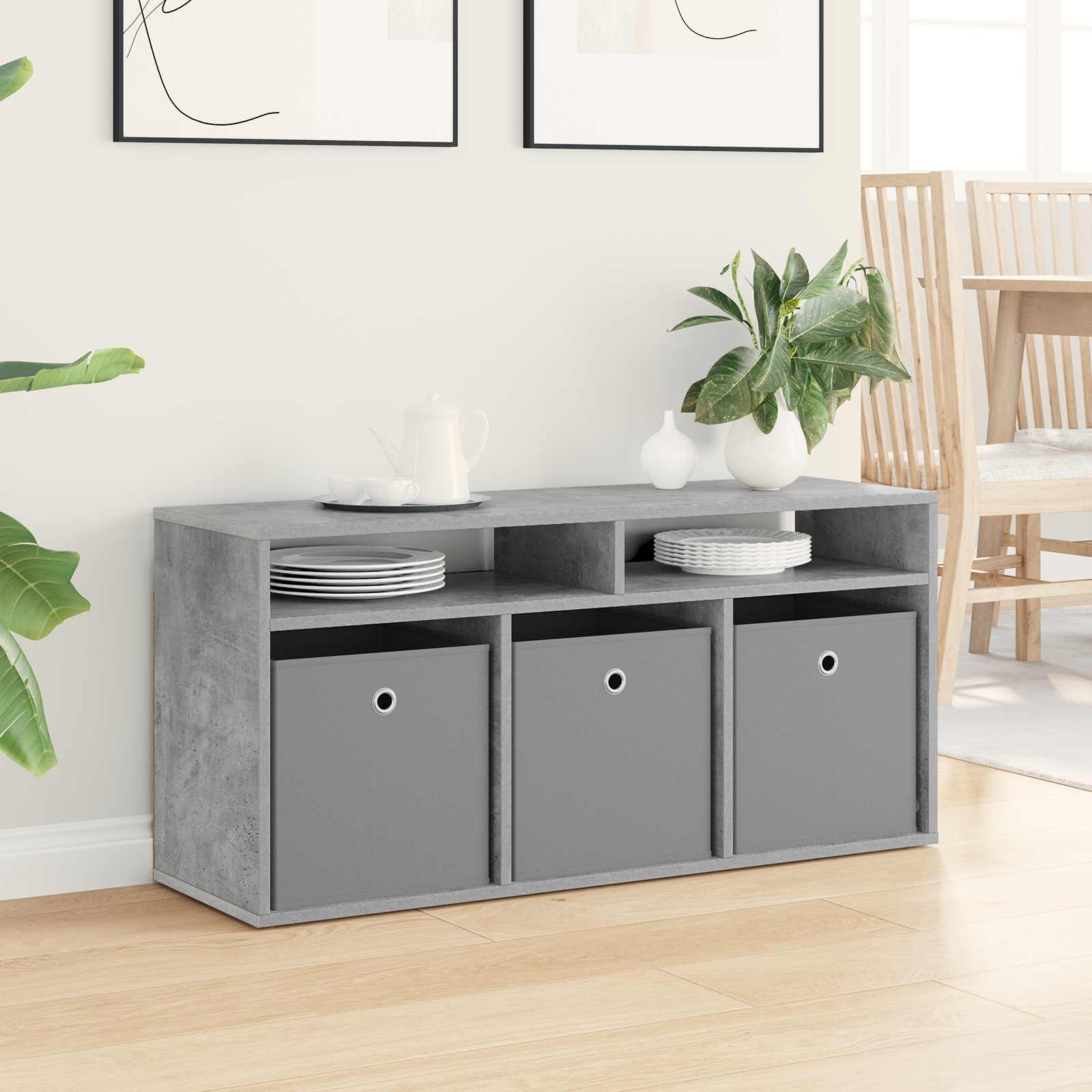 Lowboard con cassetto Grigio cemento 102 x 32 x 48,5 cm