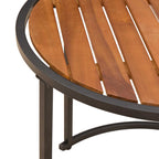 Set di Tavolini da Caffè 2 pcs Naturale e Nero 55 x 55 x 45 cm