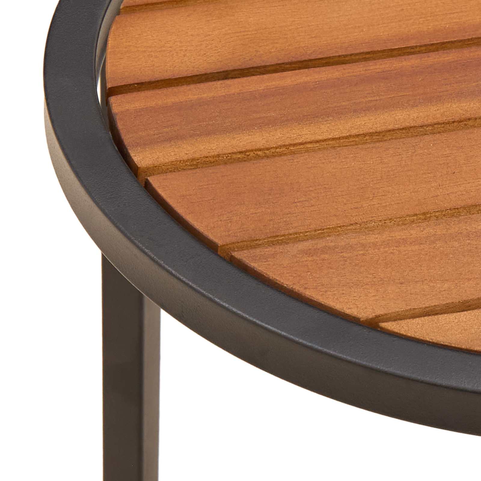 Set di Tavolini da Caffè 2 pcs Naturale e Nero 55 x 55 x 45 cm