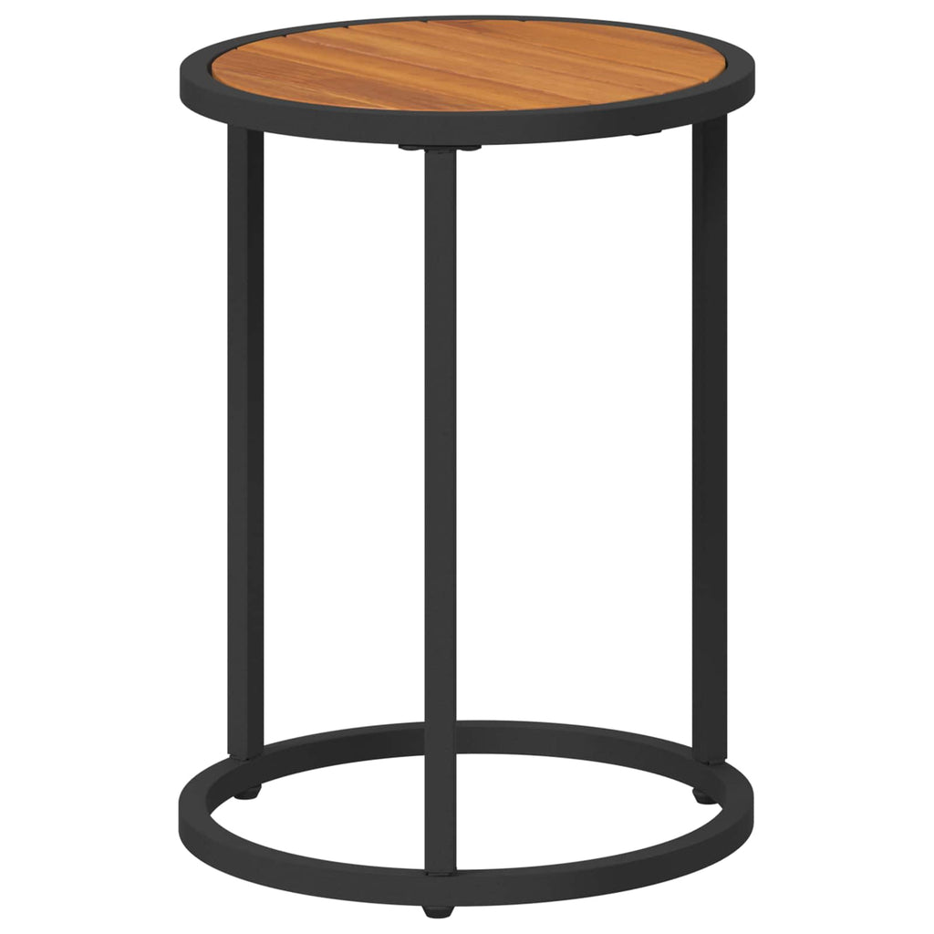 Set di Tavolini da Caffè 2 pcs Naturale e Nero 55 x 55 x 45 cm