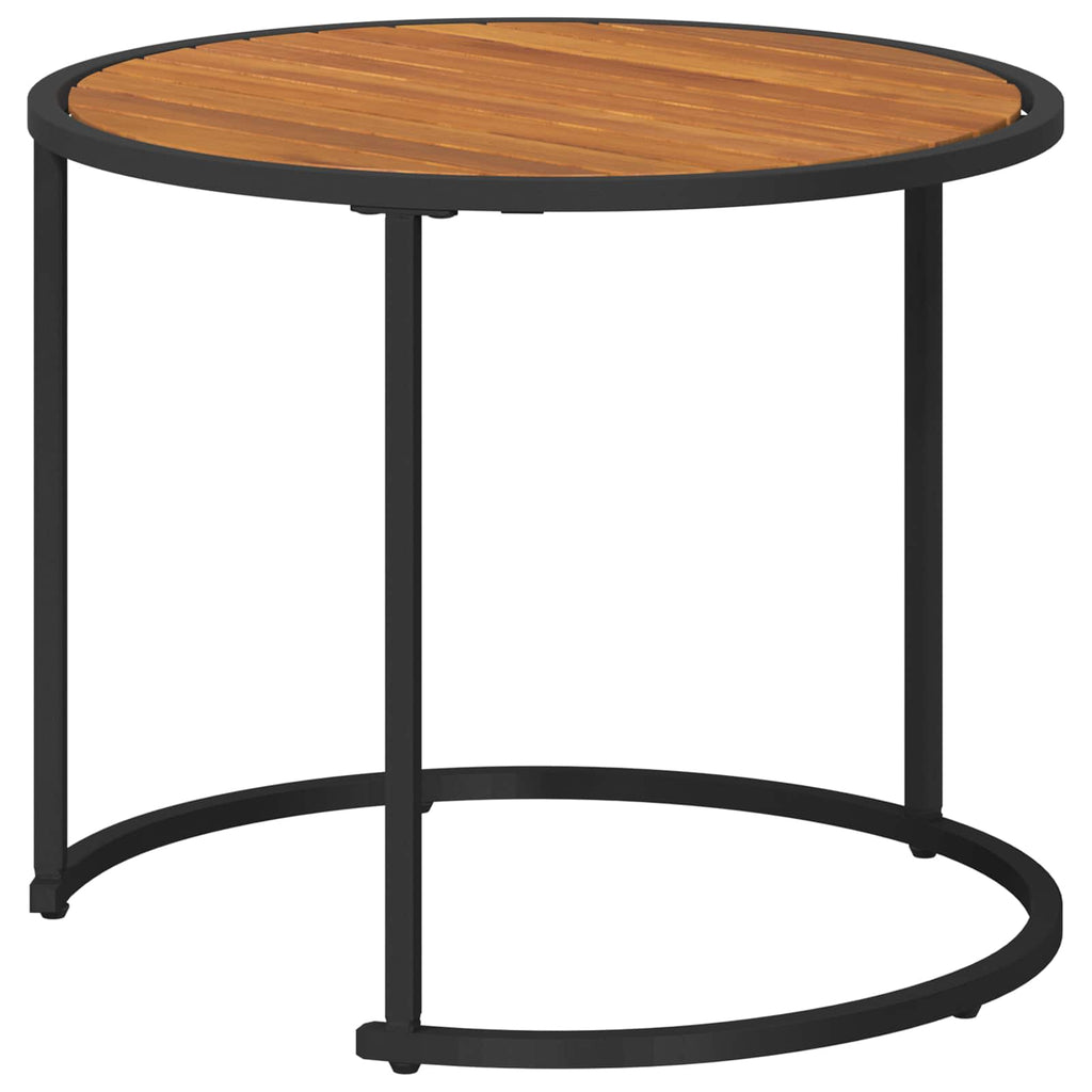 Set di Tavolini da Caffè 2 pcs Naturale e Nero 55 x 55 x 45 cm