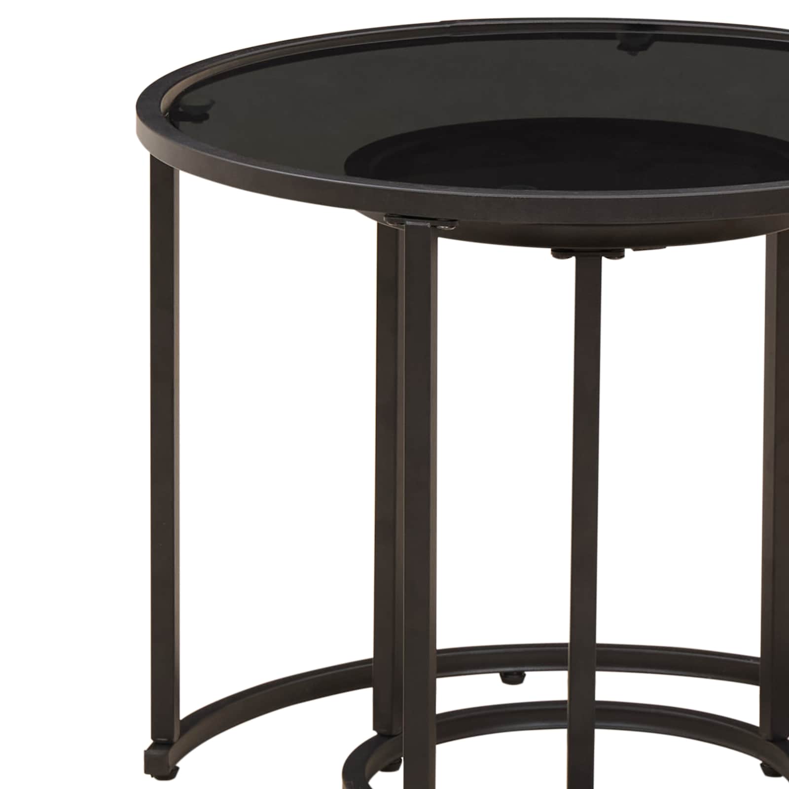 Set di Tavolini da Caffè 2 pcs 55 x 55 x 45 cm acciaio