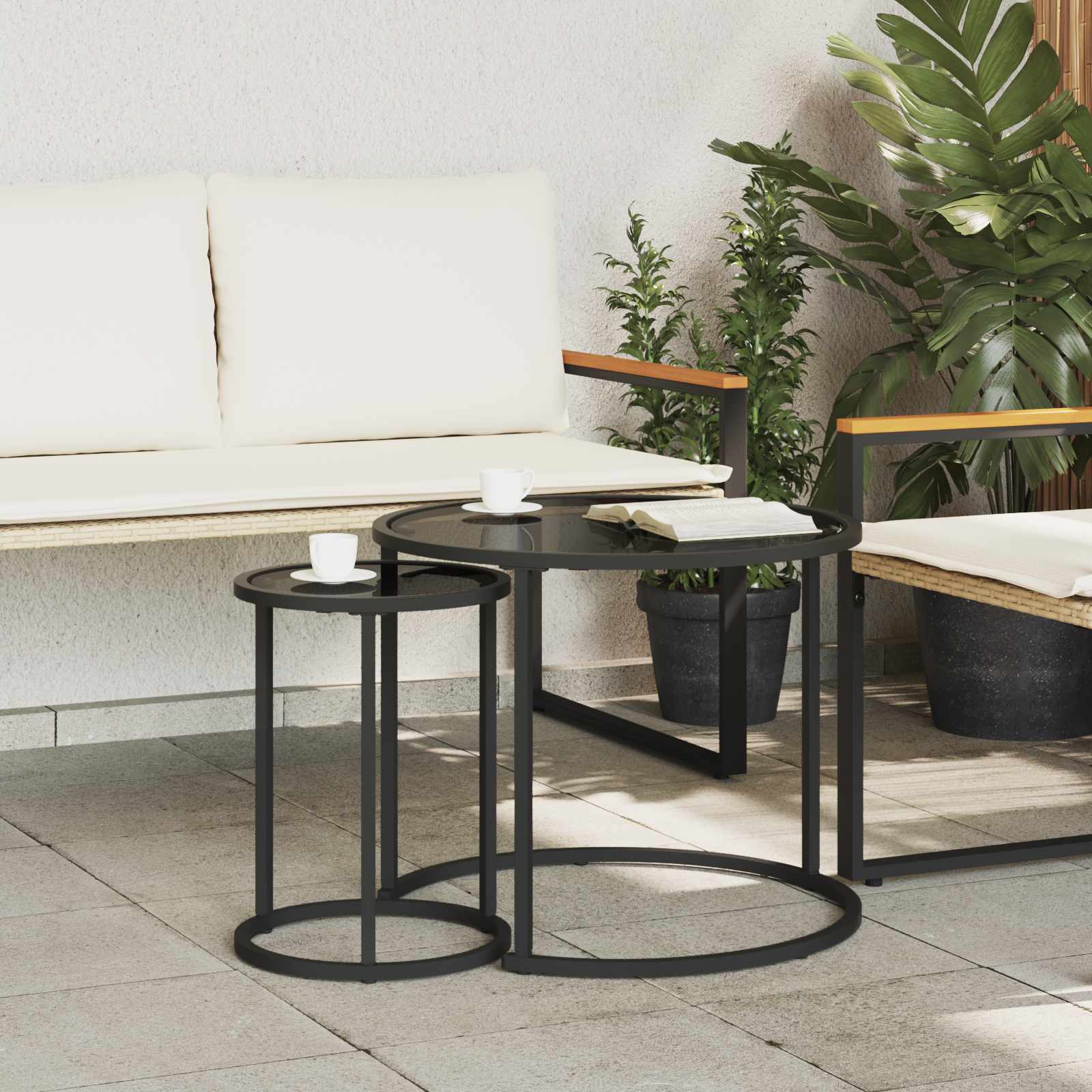 Set di Tavolini da Caffè 2 pcs 55 x 55 x 45 cm acciaio