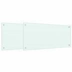 Schienale da cucina 2 pcs Bianco 90 x 40 cm vetro temperato