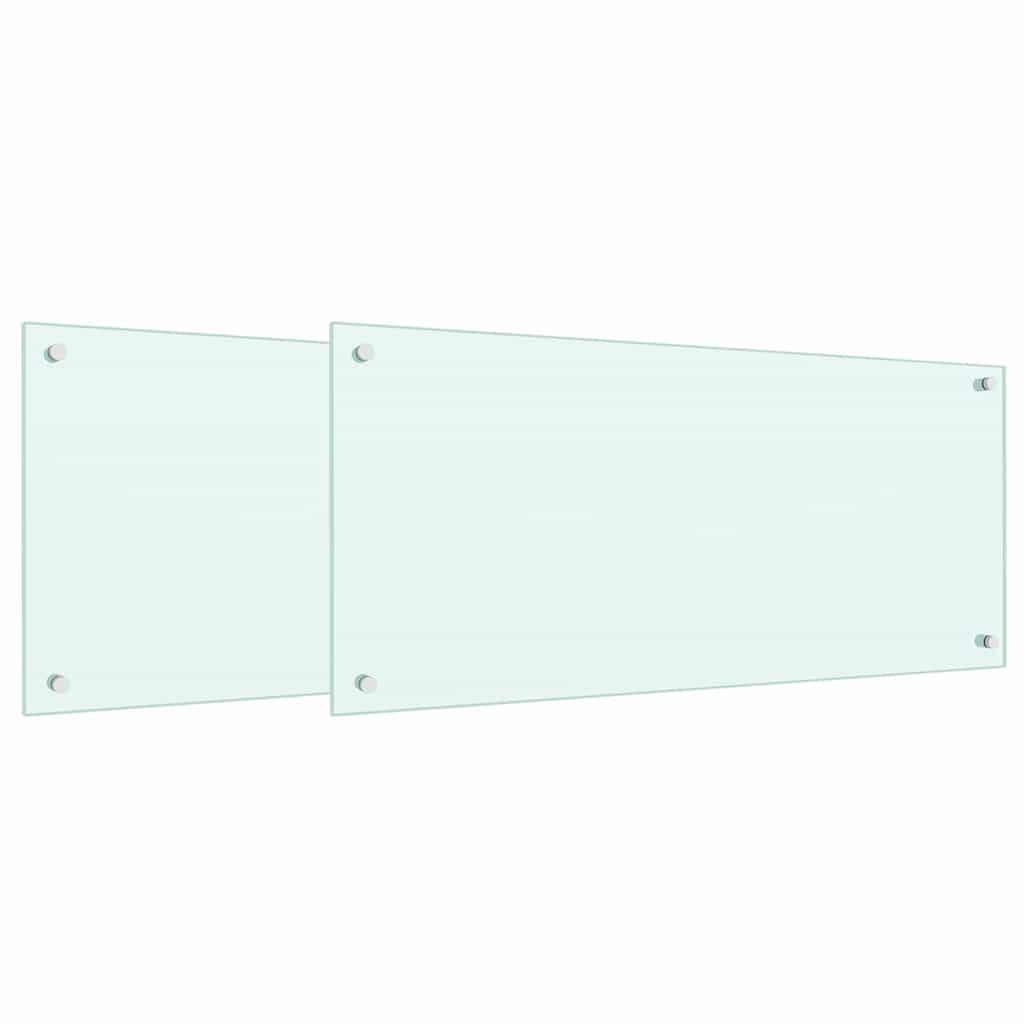 Schienale da cucina 2 pcs Bianco 90 x 40 cm vetro temperato
