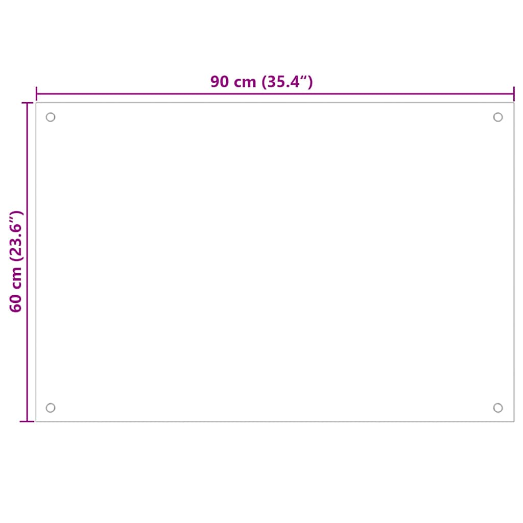 Schienale da cucina 2 pcs Bianco 90 x 60 cm vetro temperato