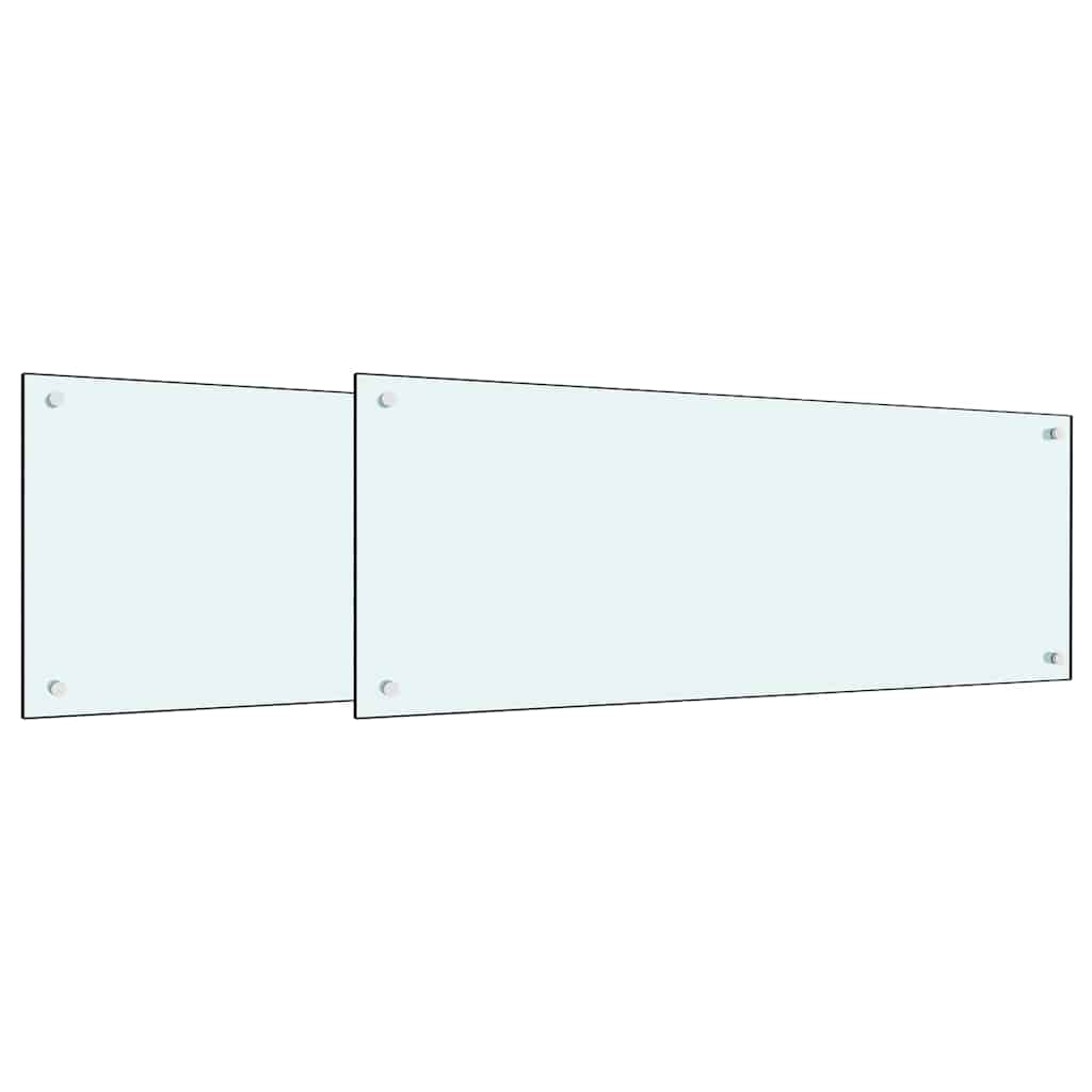 Schienale da cucina 2 pcs Bianco 100 x 40 cm vetro temperato
