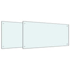 Schienale da cucina 2 pcs Bianco 100 x 50 cm vetro temperato