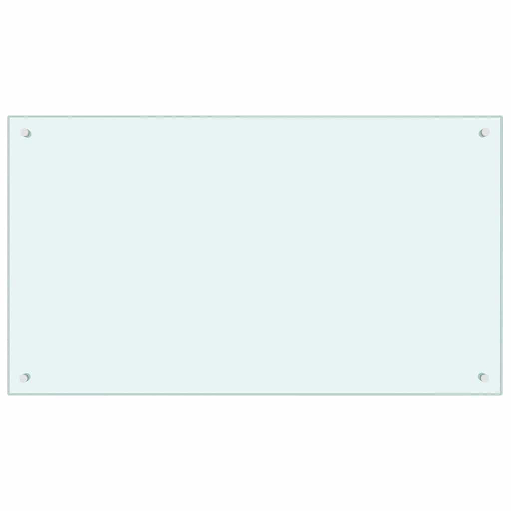 Schienale da cucina 2 pcs Bianco 100 x 60 cm vetro temperato