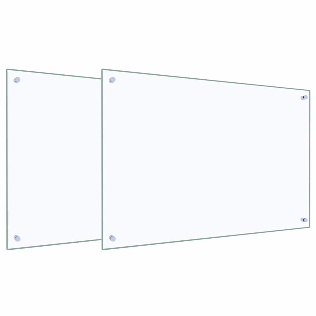 Schienale da cucina 2 pcs Trasparente 90 x 60 cm