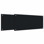 Schienale da cucina 2 pcs Nero 90 x 40 cm vetro temperato