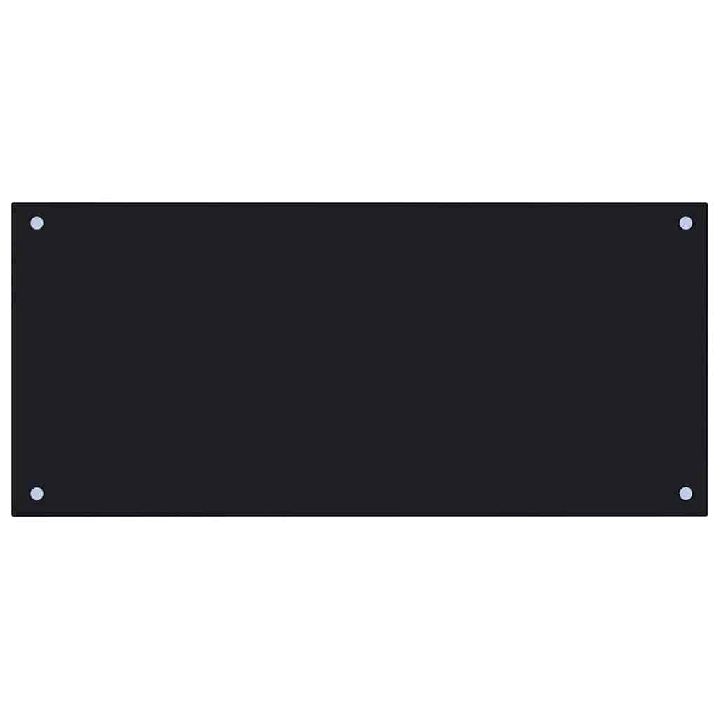 Schienale da cucina 2 pcs Nero 90 x 40 cm vetro temperato