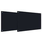 Schienale da cucina 2 pcs Nero 90 x 50 cm vetro temperato