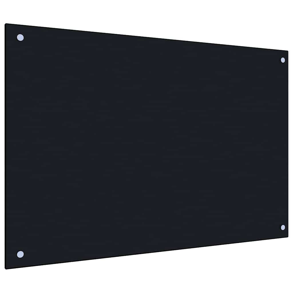 Schienale da cucina 2 pcs Nero 90 x 50 cm vetro temperato