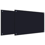 Schienale da cucina 2 pcs Nero 90 x 60 cm vetro temperato