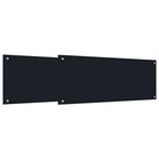 Schienale da cucina 2 pcs Nero 100 x 40 cm vetro temperato