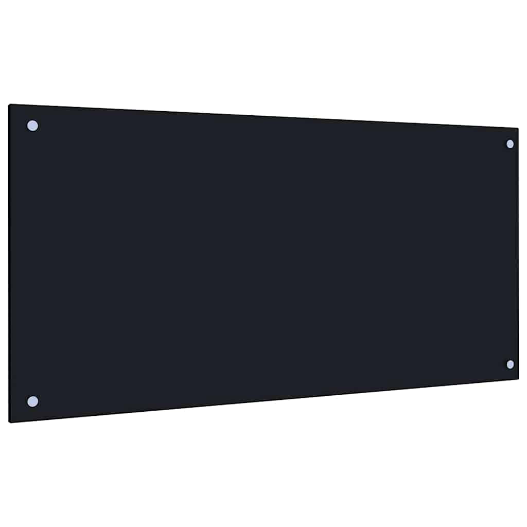 Schienale da cucina 2 pcs Nero 100 x 50 cm vetro temperato