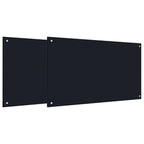 Schienale da cucina 2 pcs Nero 100 x 60 cm vetro temperato