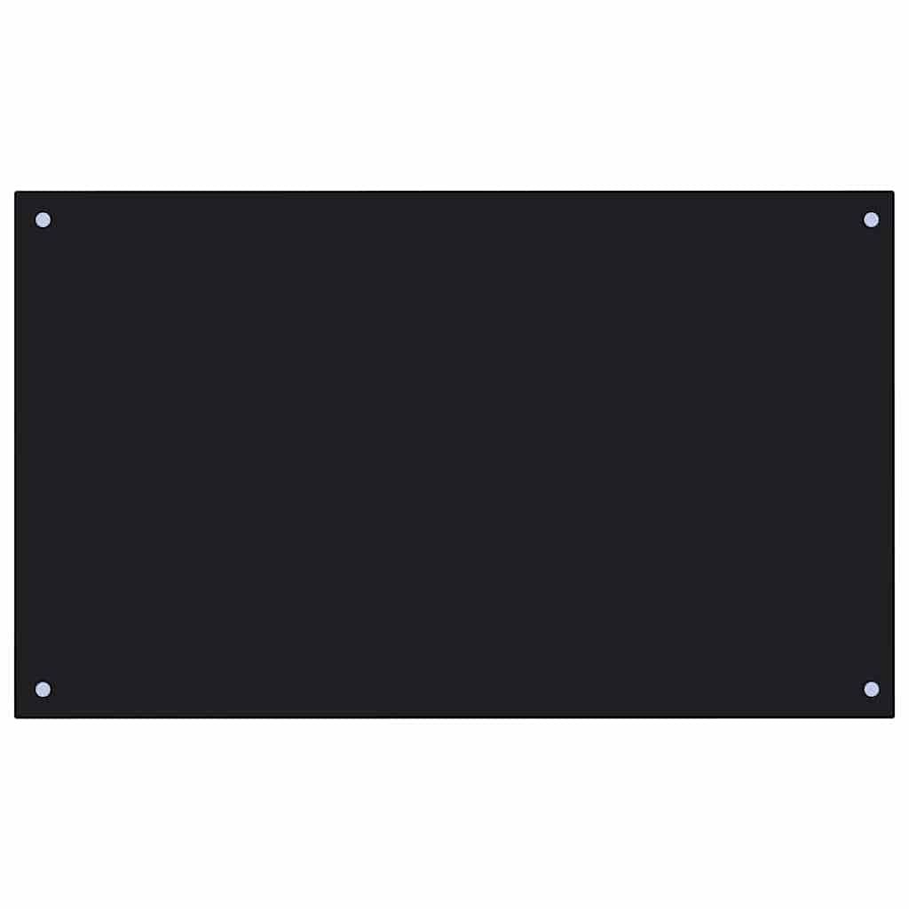 Schienale da cucina 2 pcs Nero 100 x 60 cm vetro temperato