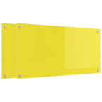 Schienale da cucina 2 pcs Giallo 100 x 50 cm vetro temperato