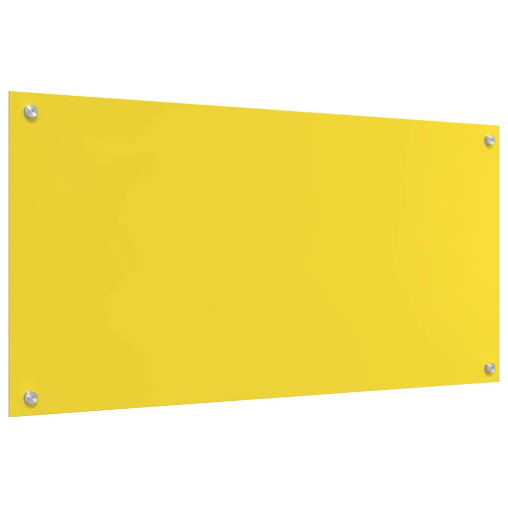 Schienale da cucina 2 pcs Giallo 100 x 50 cm vetro temperato