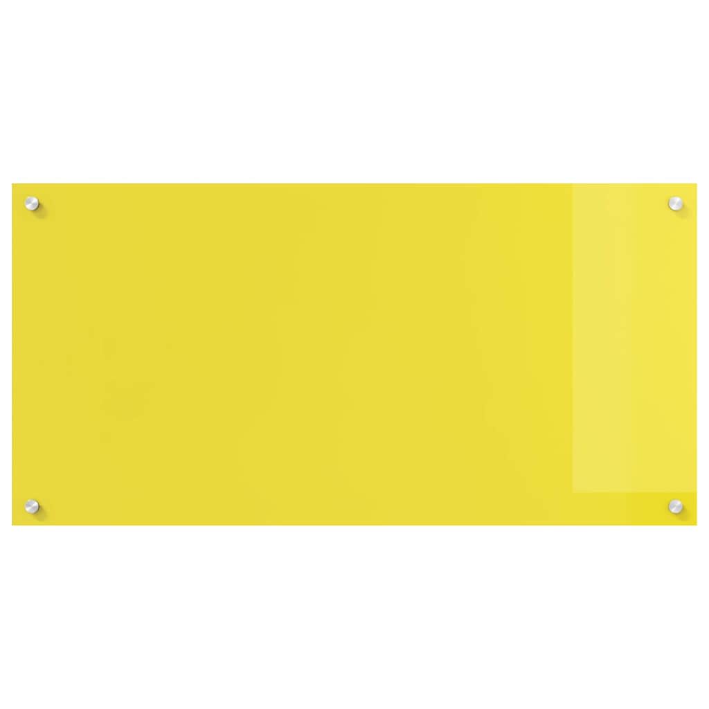 Schienale da cucina 2 pcs Giallo 100 x 50 cm vetro temperato