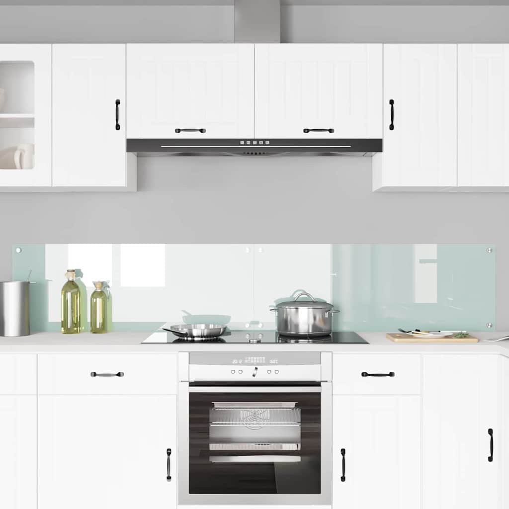 Schienale da cucina 2 pcs Bianco 110 x 40 cm vetro temperato