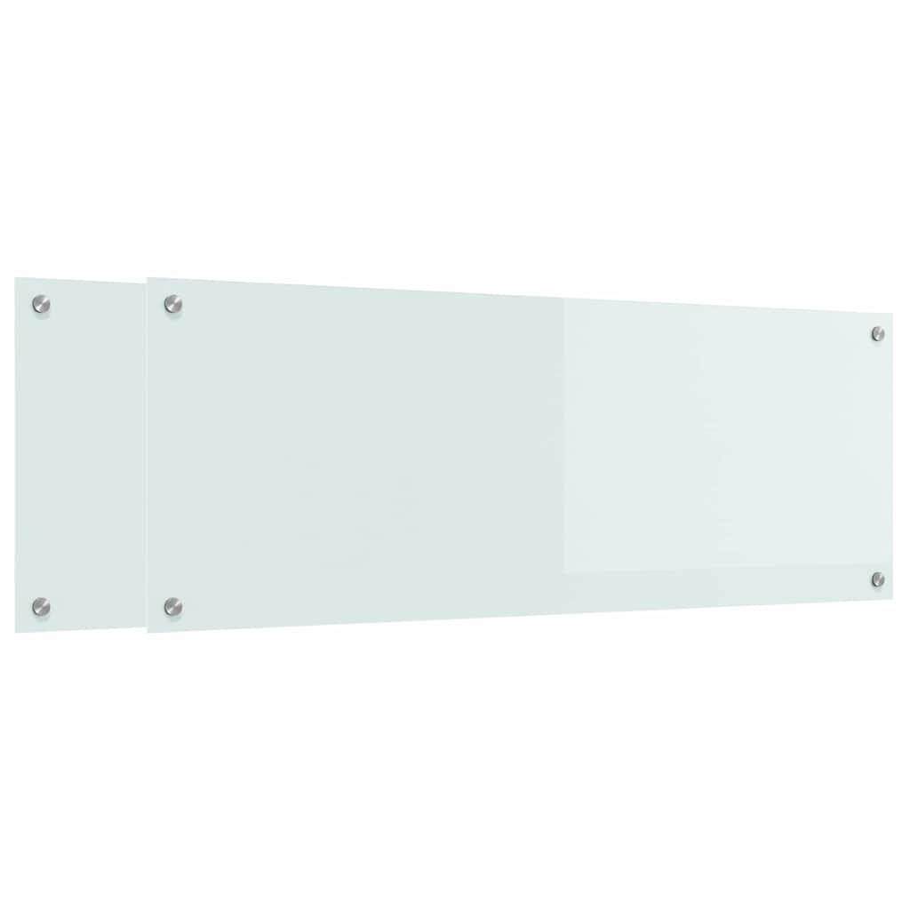 Schienale da cucina 2 pcs Bianco 110 x 40 cm vetro temperato