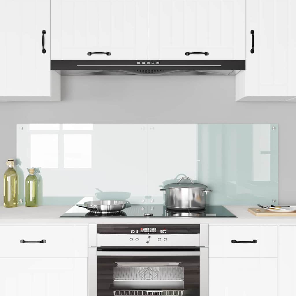 Schienale da cucina 2 pcs Bianco 80 x 50 cm vetro temperato