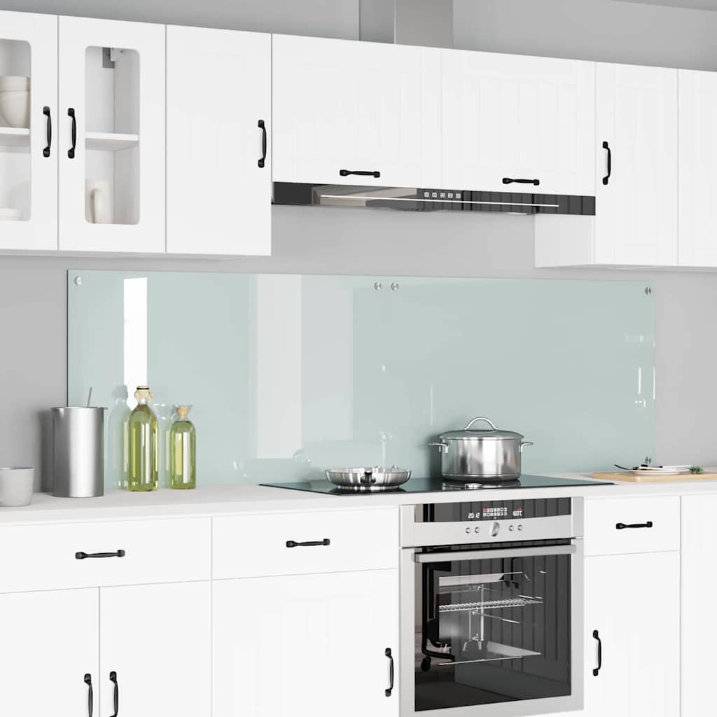 Schienale da cucina 2 pcs Bianco 100 x 60 cm vetro temperato