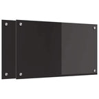 Schienale da cucina 2 pcs Nero 70 x 40 cm vetro temperato