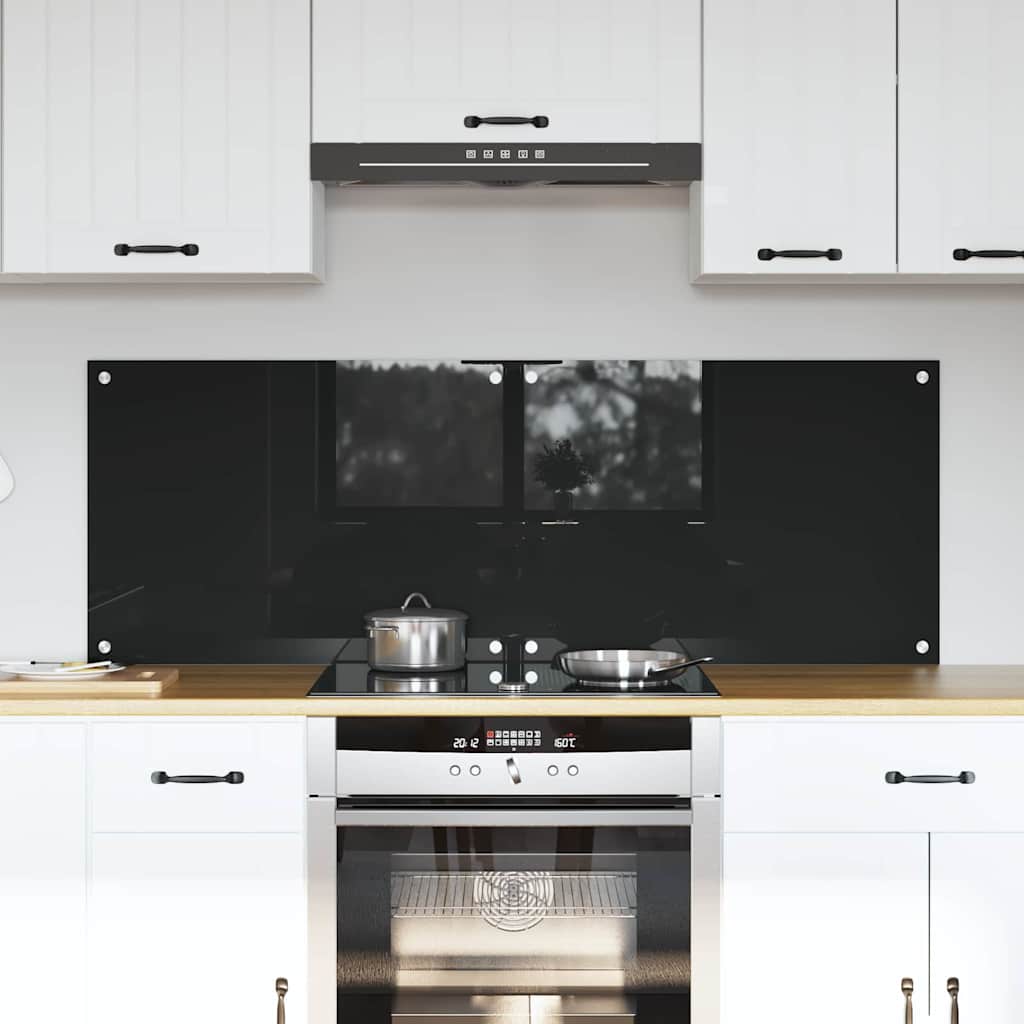 Schienale da cucina 2 pcs Nero 70 x 50 cm vetro temperato