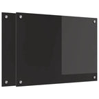 Schienale da cucina 2 pcs Nero 70 x 50 cm vetro temperato
