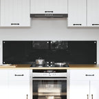 Schienale da cucina 2 pcs Nero 80 x 40 cm vetro temperato