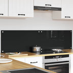 Schienale da cucina 2 pcs Nero 80 x 40 cm vetro temperato