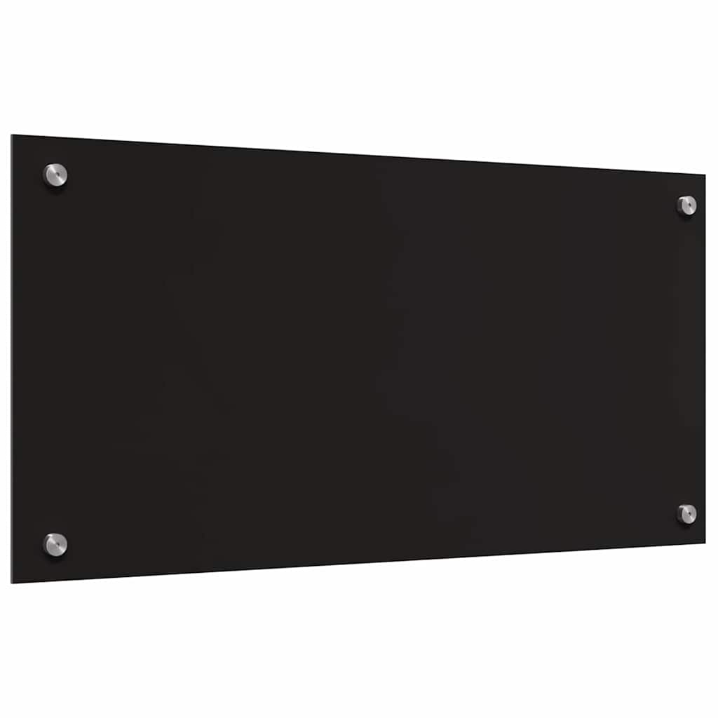 Schienale da cucina 2 pcs Nero 80 x 40 cm vetro temperato