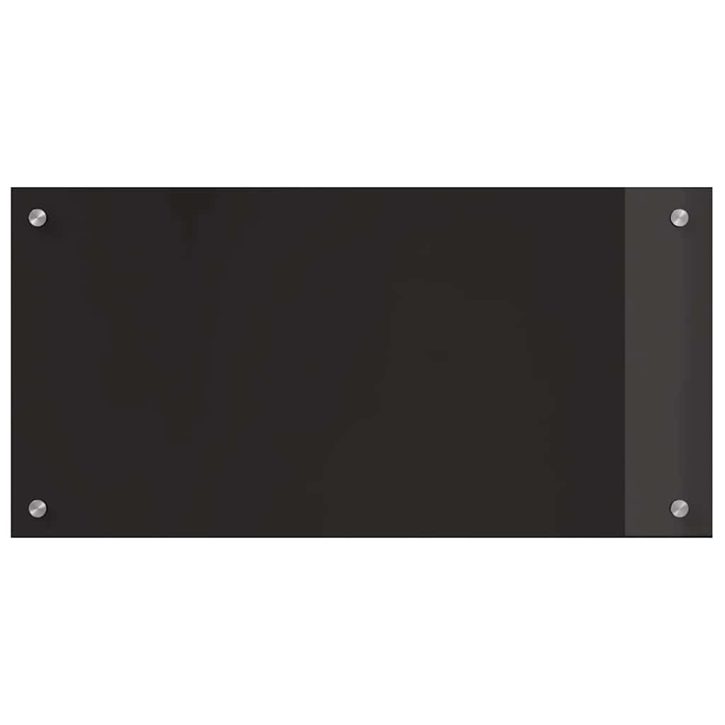 Schienale da cucina 2 pcs Nero 80 x 40 cm vetro temperato