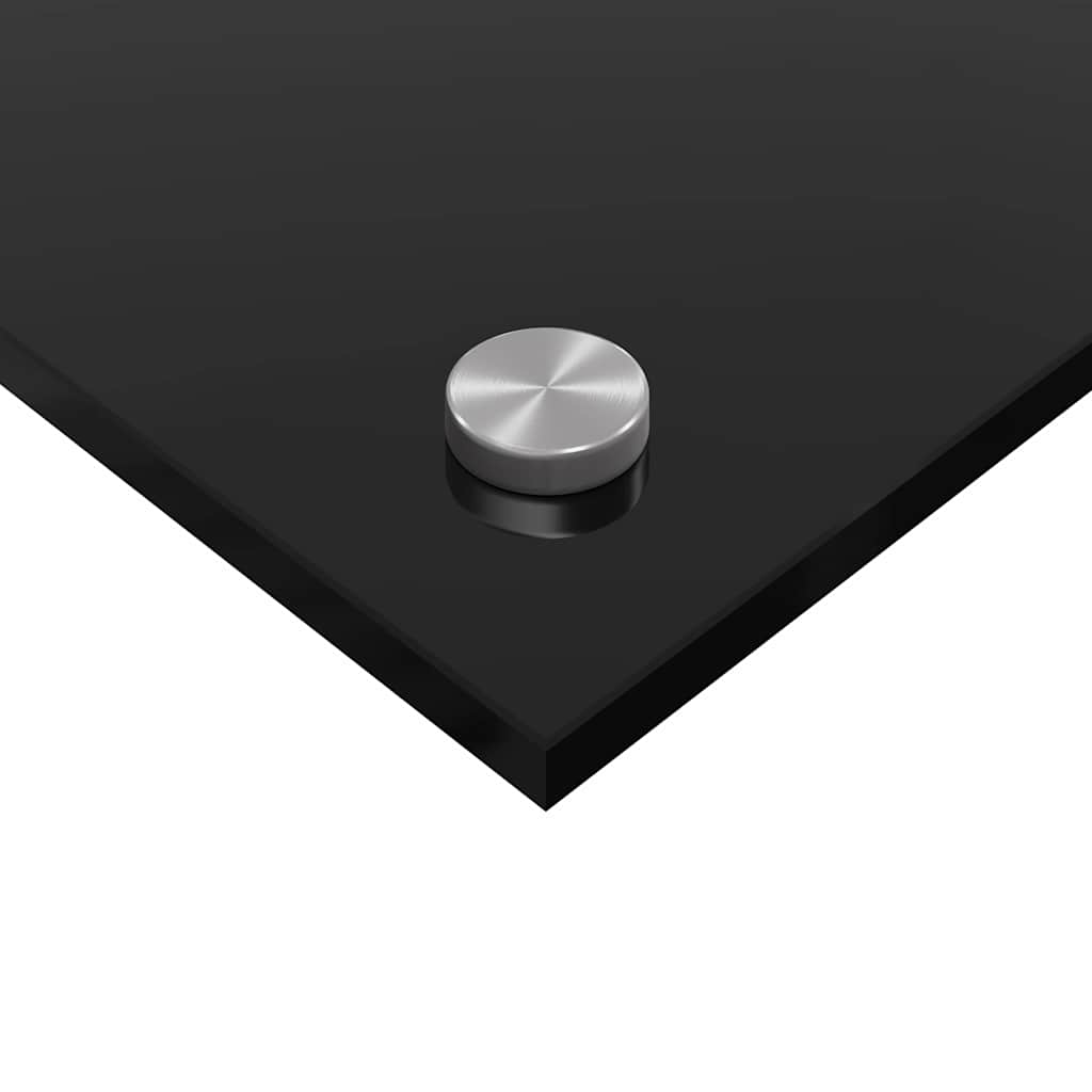 Schienale da cucina 2 pcs Nero 80 x 50 cm vetro temperato