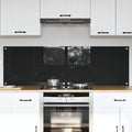 Schienale da cucina 2 pcs Nero 80 x 50 cm vetro temperato