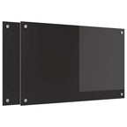 Schienale da cucina 2 pcs Nero 80 x 50 cm vetro temperato