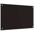 Schienale da cucina 2 pcs Nero 80 x 50 cm vetro temperato
